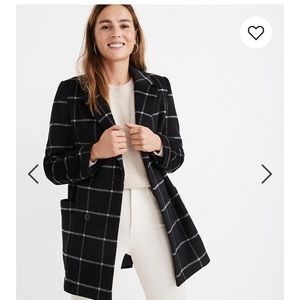 Hollis Double-Breasted Coat in Windowpane sz small